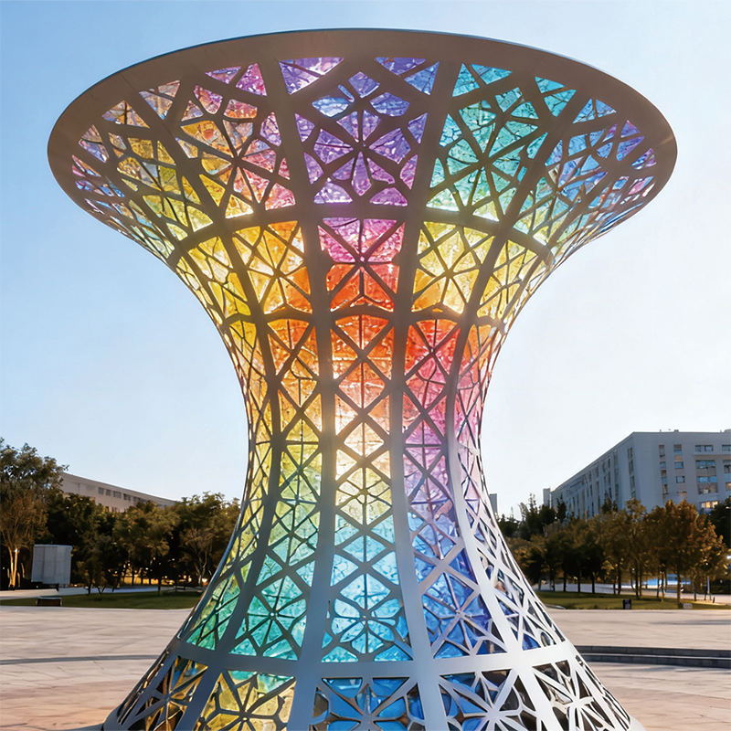 炫彩棱心圣杯景观装置适合广场公园、旅游景区、游乐场、文创街区