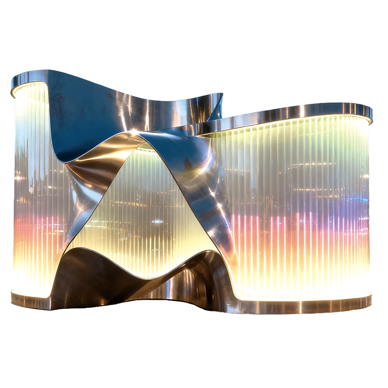 棱光织境景观装置，适合城市商业中心广场、艺术园区或文创街区