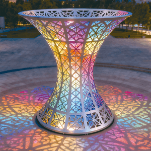炫彩棱心圣杯景观装置适合广场公园、旅游景区、游乐场、文创街区