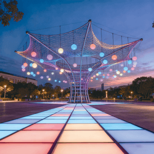 炫彩蛛网光年树景观装置，适合文旅景区、城市中央公园 、艺术街