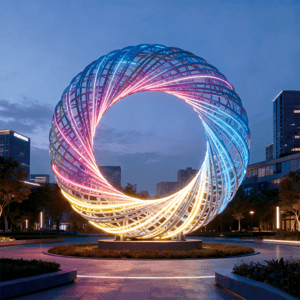 炫彩螺环景观，适合商业综合体 、 潮流购物中心户外广场、旅游景