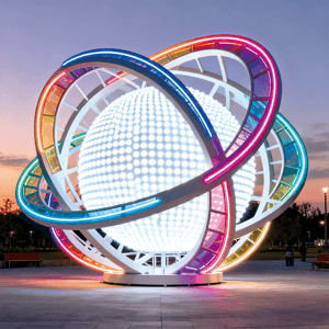 幻彩星轨球景，适合高端酒店 、写字楼入口、城市商业广场、商业