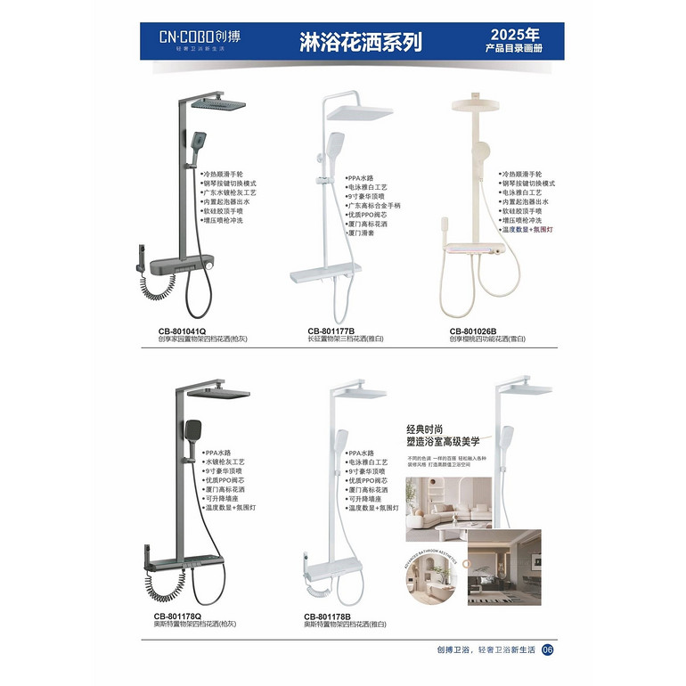 New core ambient shower head set