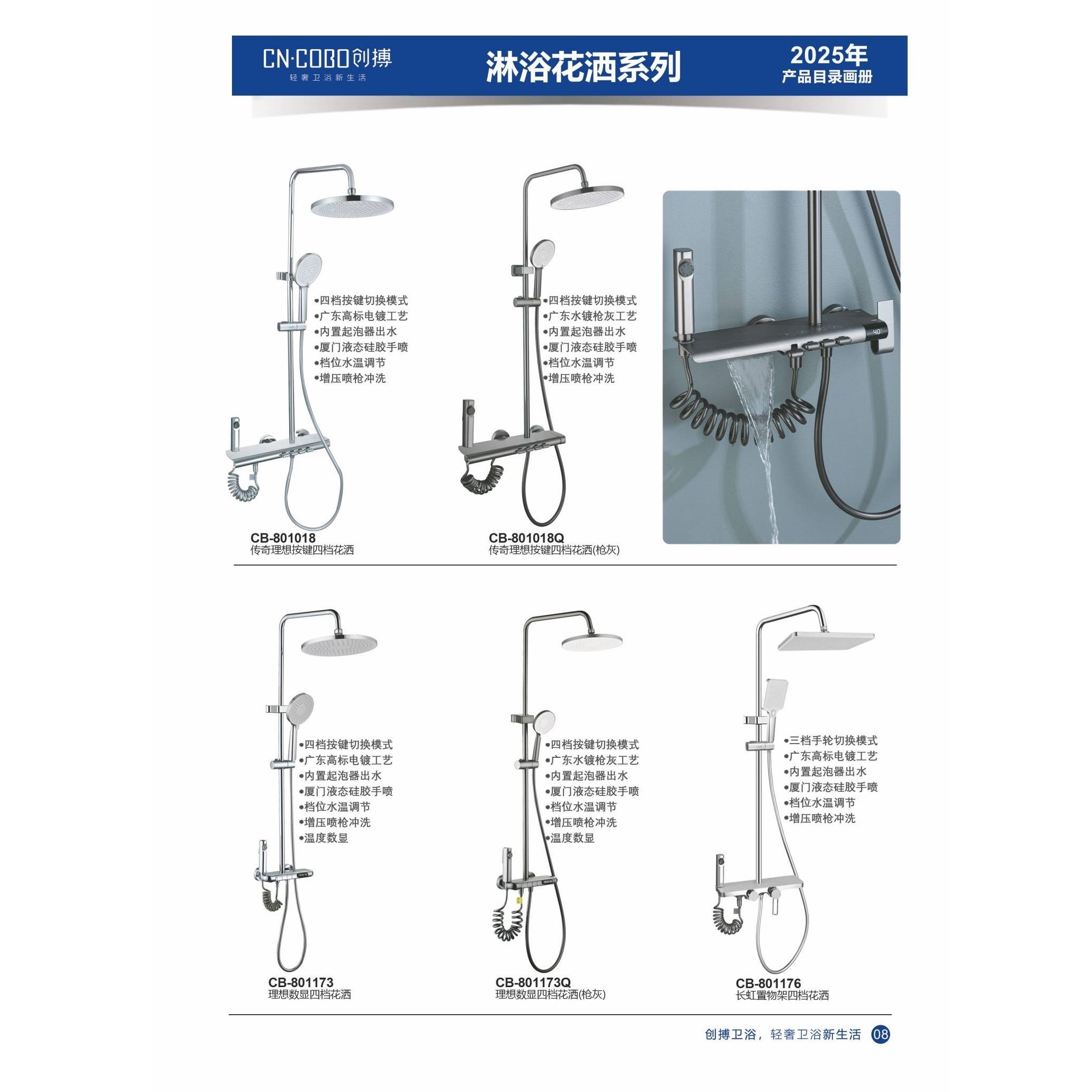 Multi-speed household shower head set