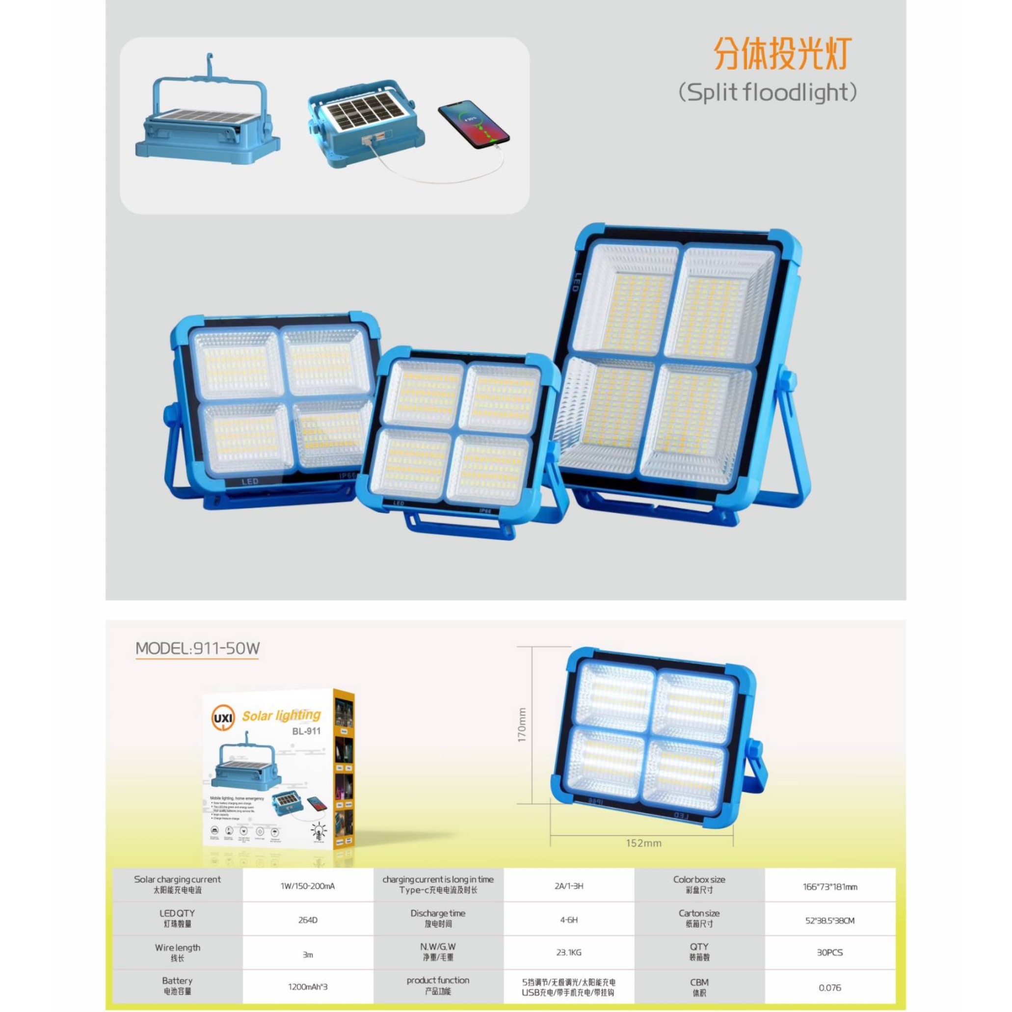 New Blue Two-Piece Floodlight