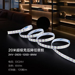 Low voltage high brightness no pressure drop LED soft light strip