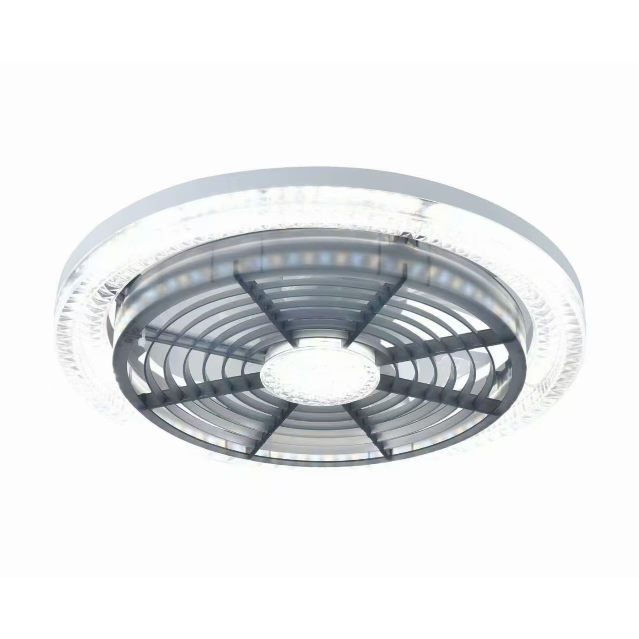 Tri color universal crystal fan light for household energy-saving