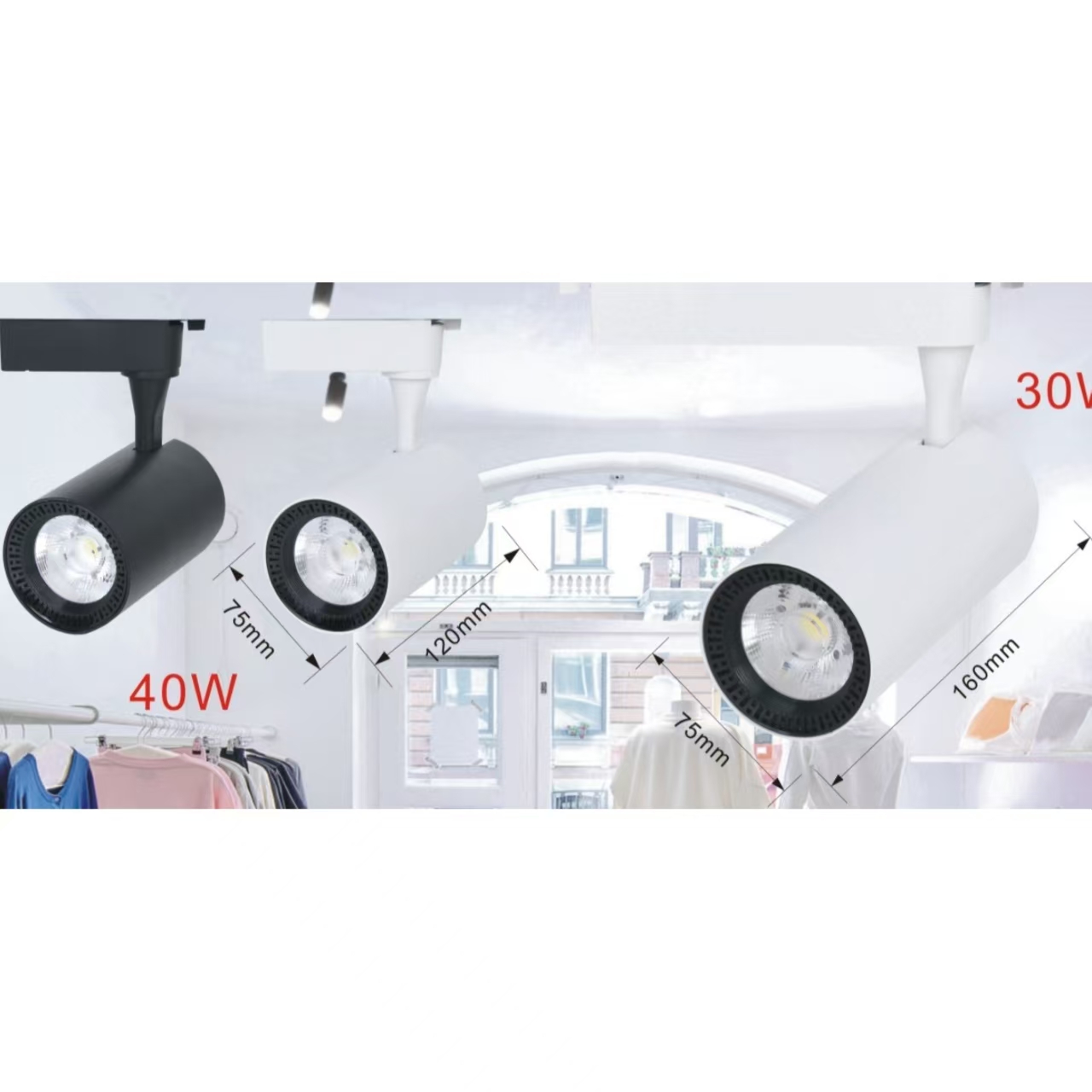 Super-bright spotlights for shops