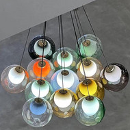 Creative and personalized colored glass ball living room pendant light