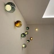 Simple colored glass bedroom lamp