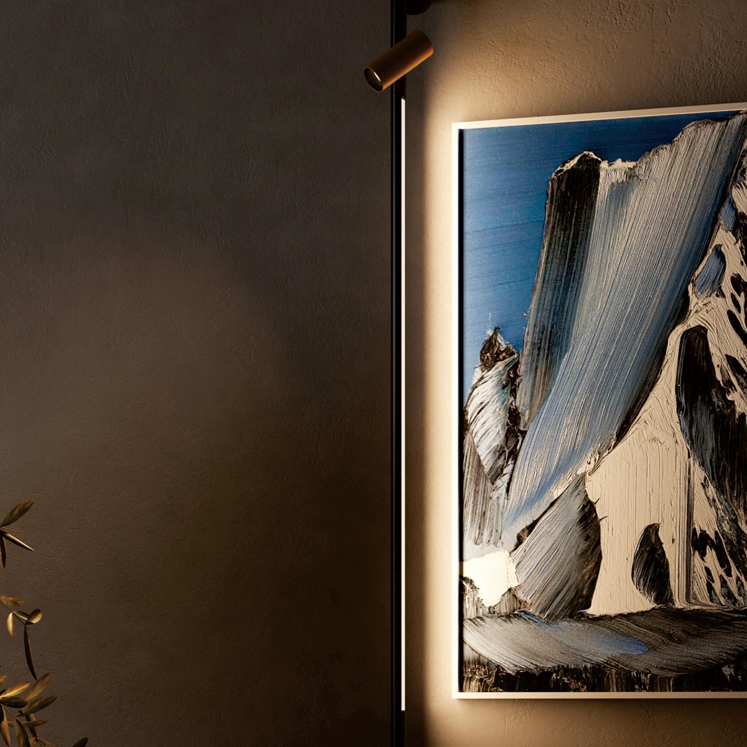 Minimalist LED strip line floor lamp