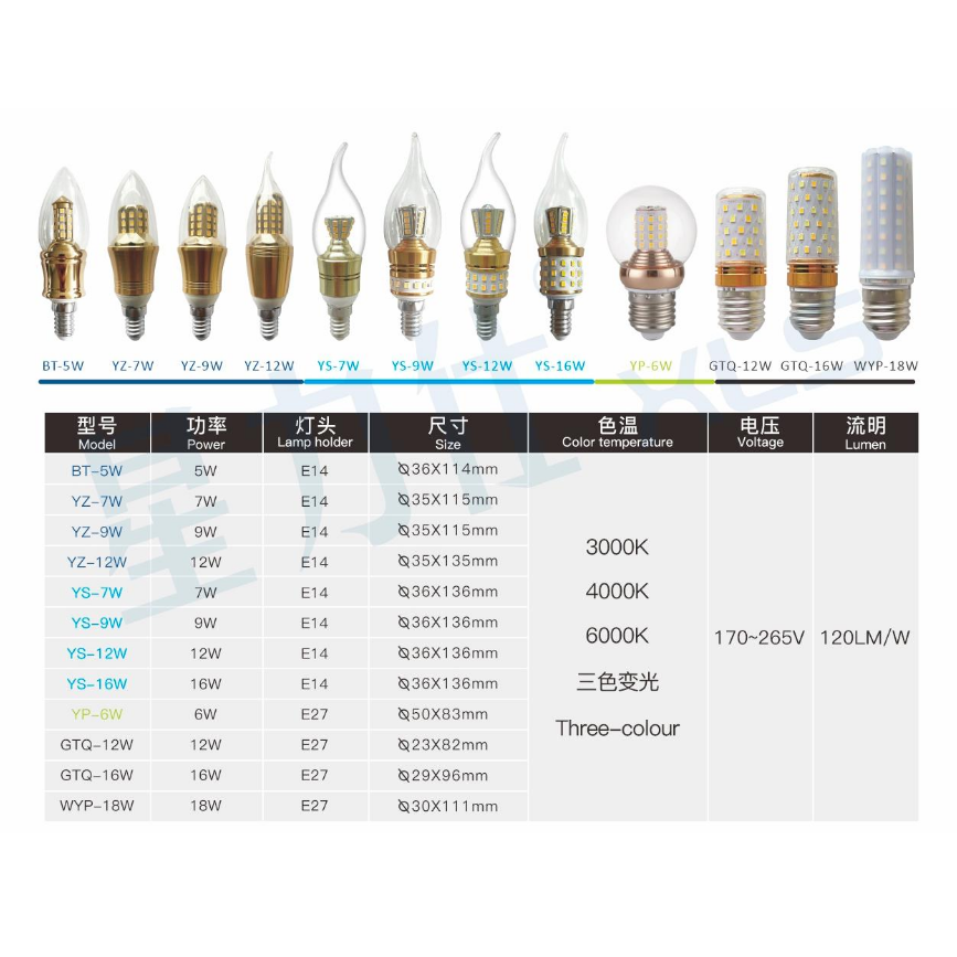 Multi-model LED Bulbs Energy-saving