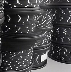 LED black three-color rubber wire string