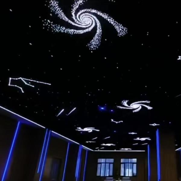 Home theater gypsum board ceiling fiber optic lamp