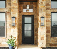 Retro LED wall lights in front of the villa door