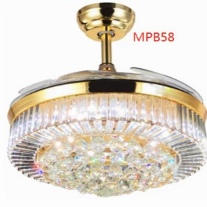 Household gold crystal invisible fan lamp