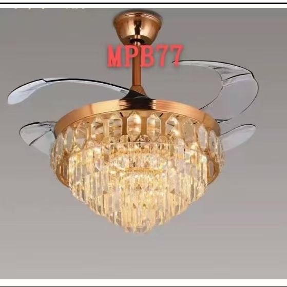 European-style high-end household crystal fan lamp