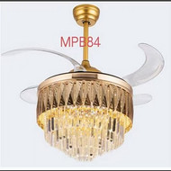 Nordic light luxury crystal fan lamp