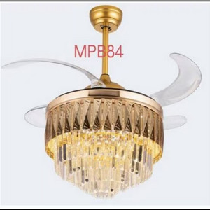 Nordic light luxury crystal fan lamp