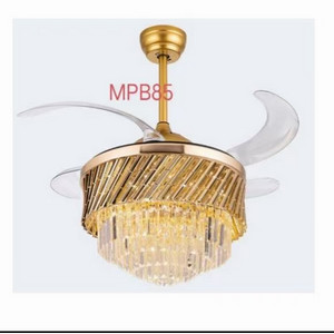 European-style light luxury crystal fan lamp