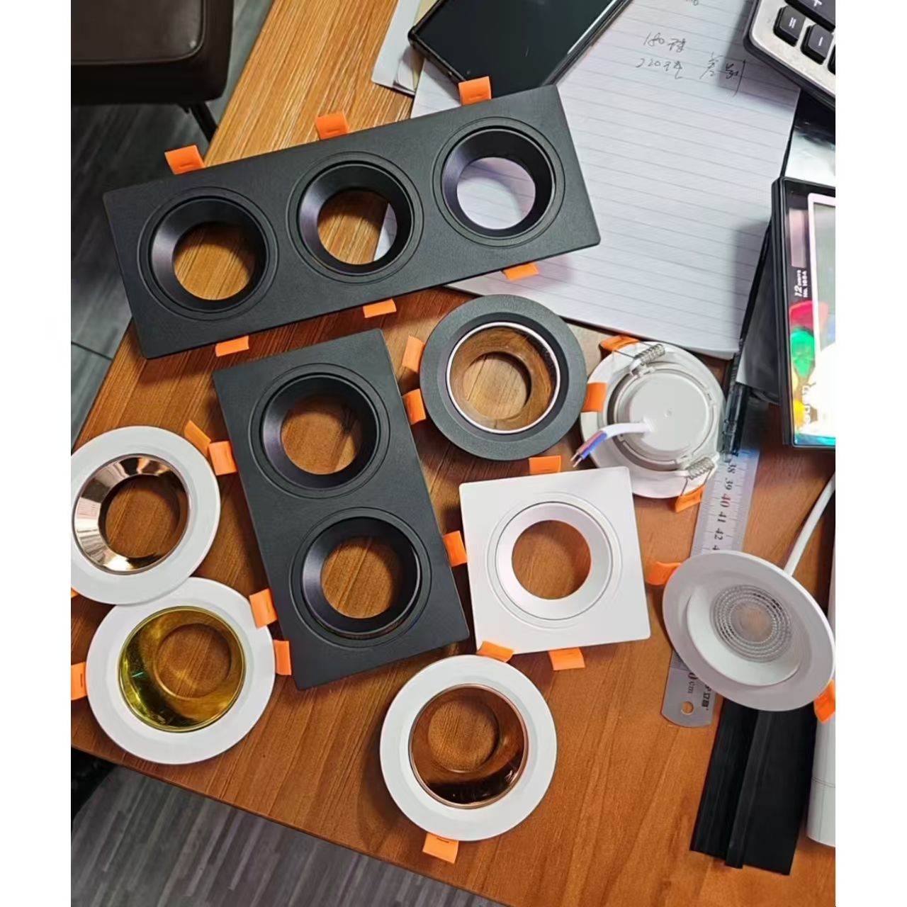 格栅灯LED双头筒灯外壳嵌入式