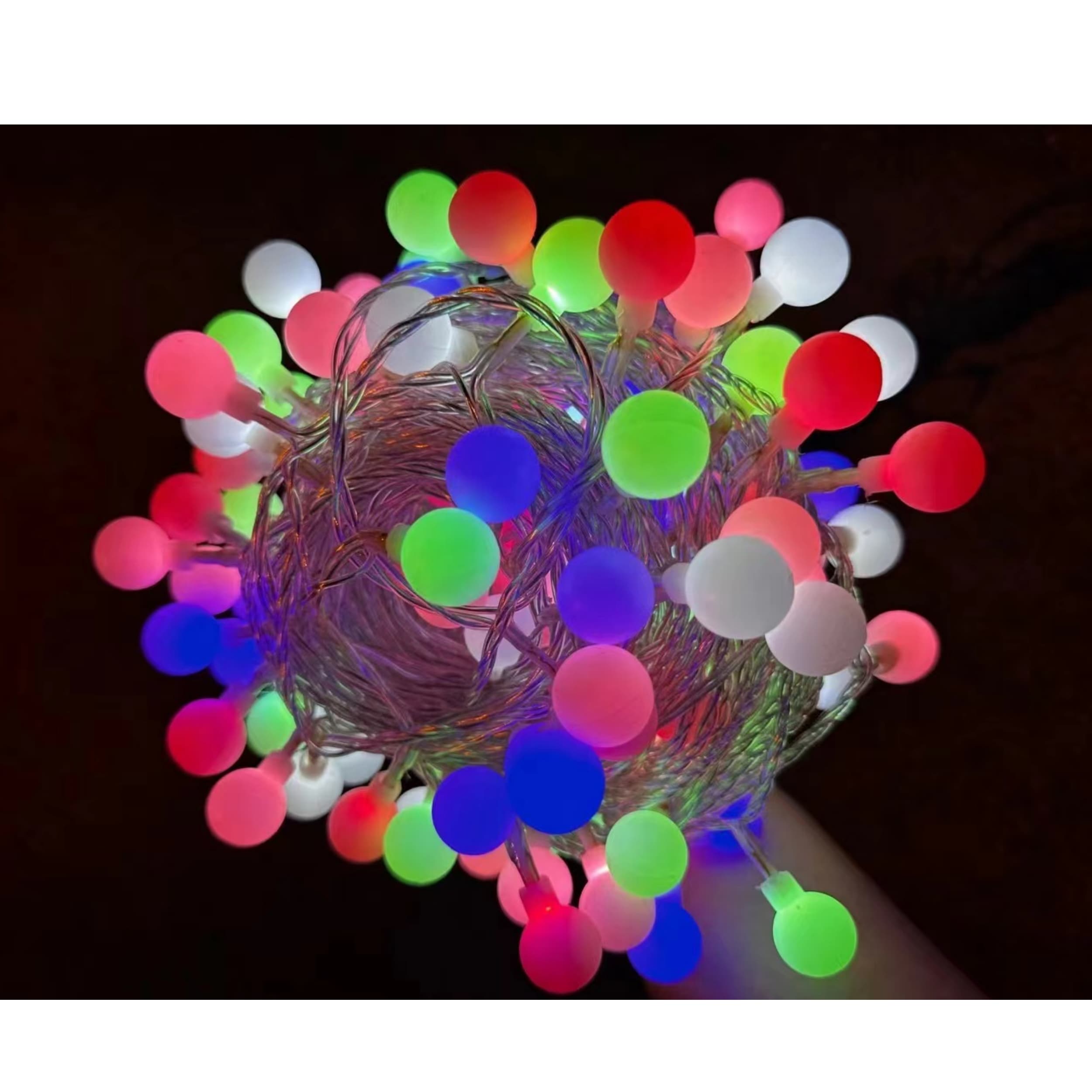 136L solar infinite round bead color light