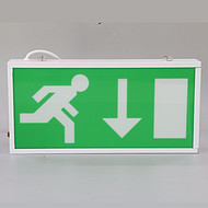 Green white arrow to the next emergency light