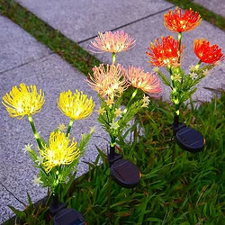 LED solar powered simulation flower and grass lawn light