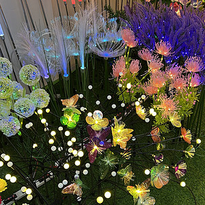 LED solar outdoor courtyard simulation flower and grass lawn plug-in light