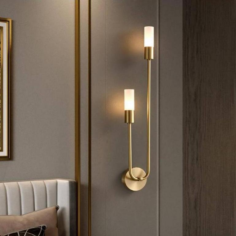 Nordic art strip double-ended wall lamp