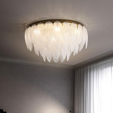 Modern light luxury feather ceiling lamp