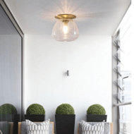 New Chinese glass walnut ceiling lamp