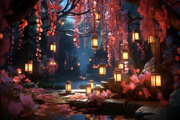 LED樱花树灯点亮梦幻浪漫场景