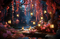 LED樱花树灯点亮梦幻浪漫场景