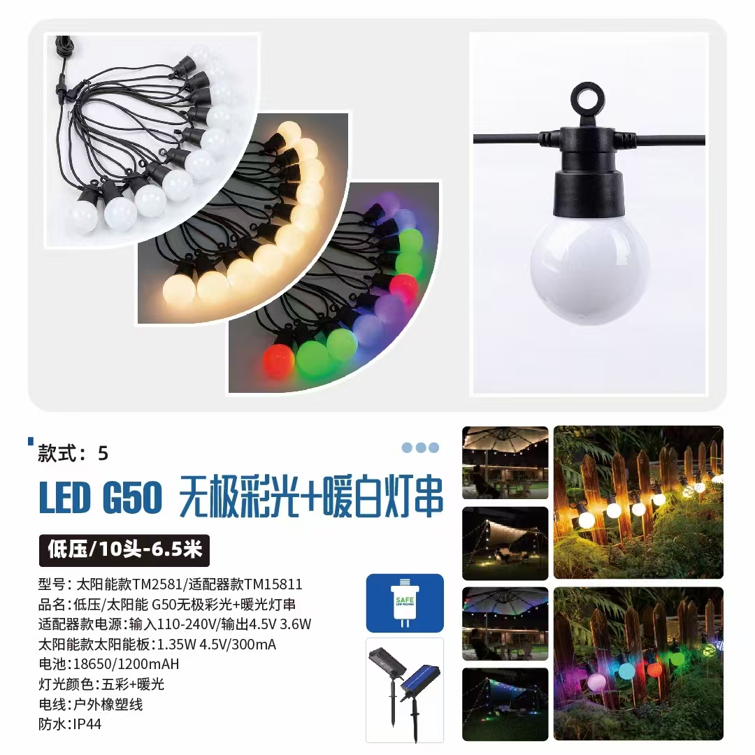 High brightness, high-efficiency, and long-lasting LED string light