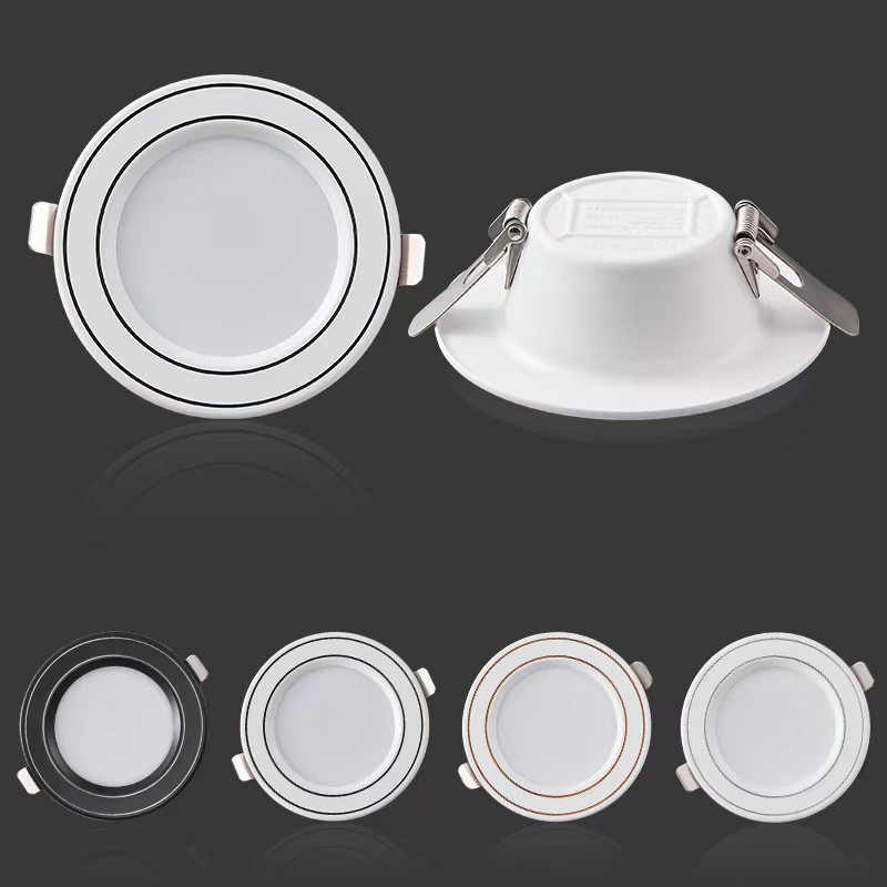 Circular LED down light with three color dimming and no main light