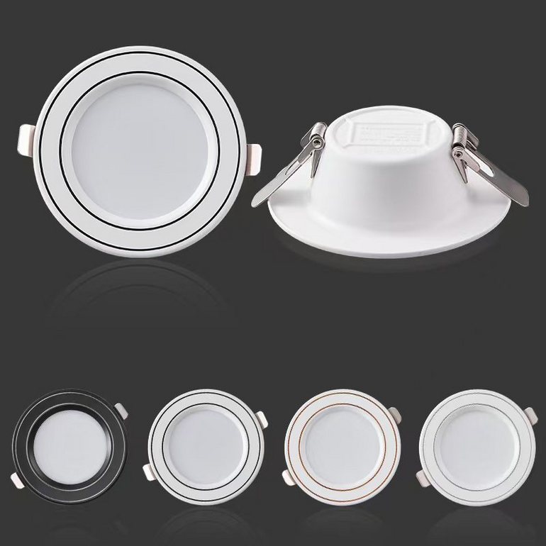 Circular LED down light with three color dimming and no main light