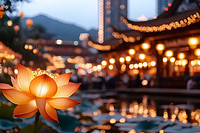 户外防水莲花灯如何扮靓户外夜景？