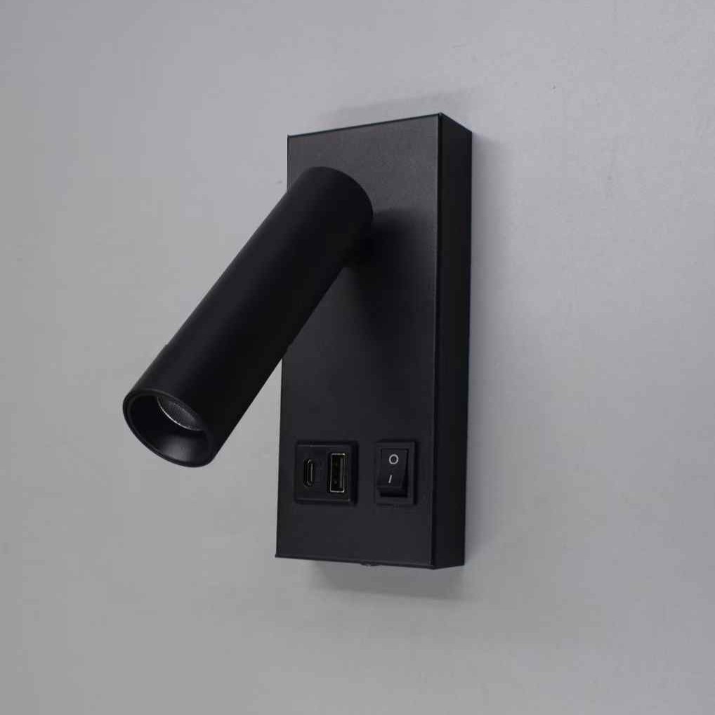 Modern minimalist black and white bedside wall lamp and hallway wall lamp