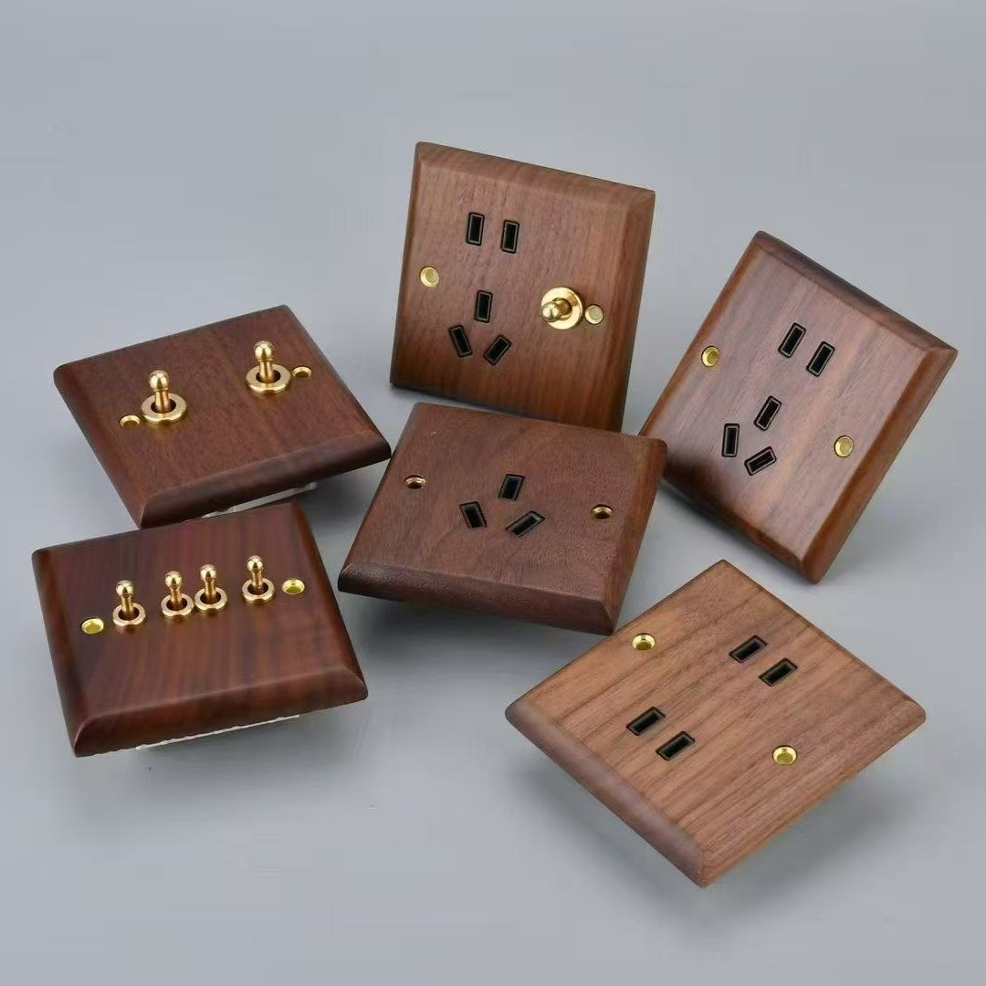 Wooden Retro Switch Socket
