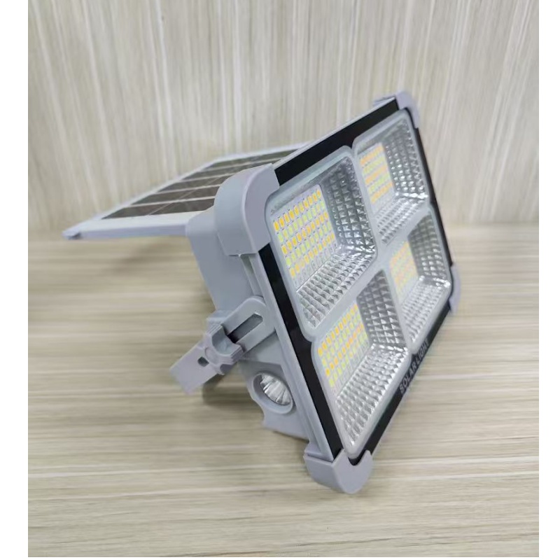 Night market stall solar-powered floodlights