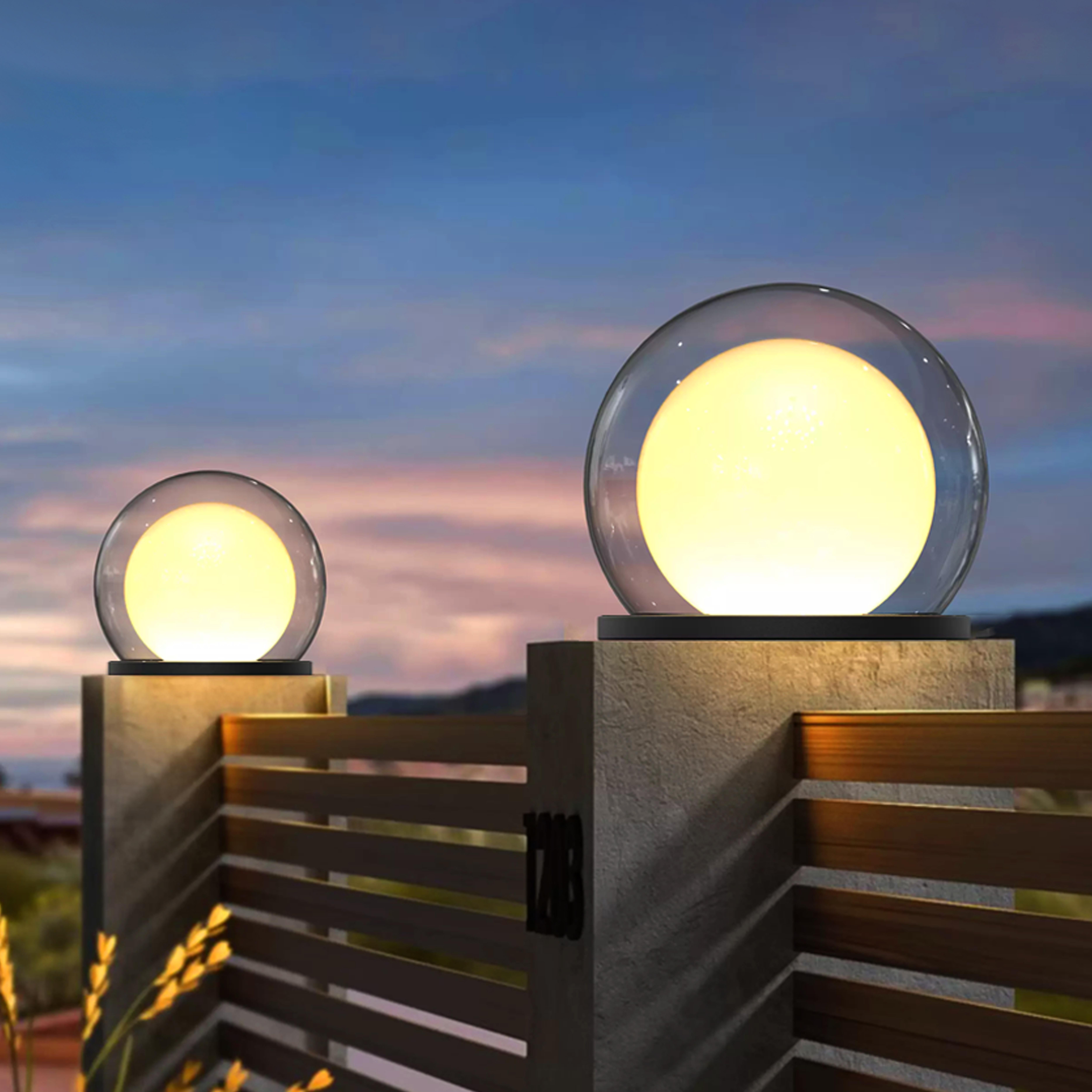 Spherical Glass Column-top Light Decoration