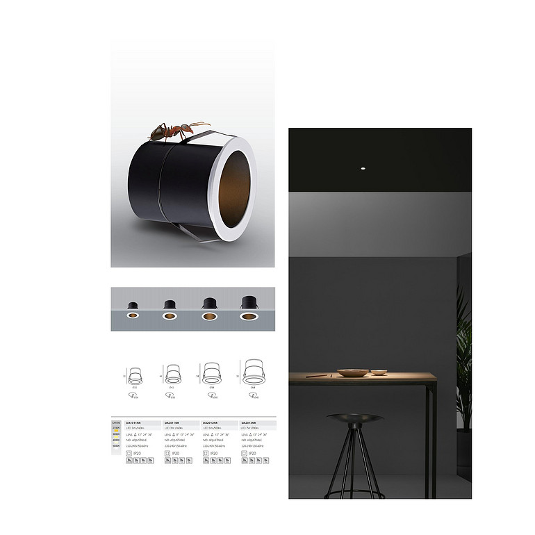 Embedded mini spotlights