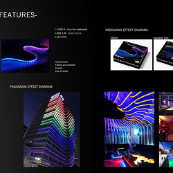 Commercial building decoration colored light strips