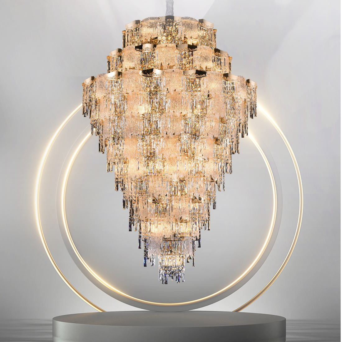 圆形奢华水晶吊灯