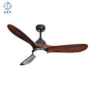 Dark Wood Three-blade Fan Chandelier