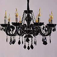 European-style black candle crystal chandelier