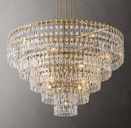 Layered large circular crystal chandelier