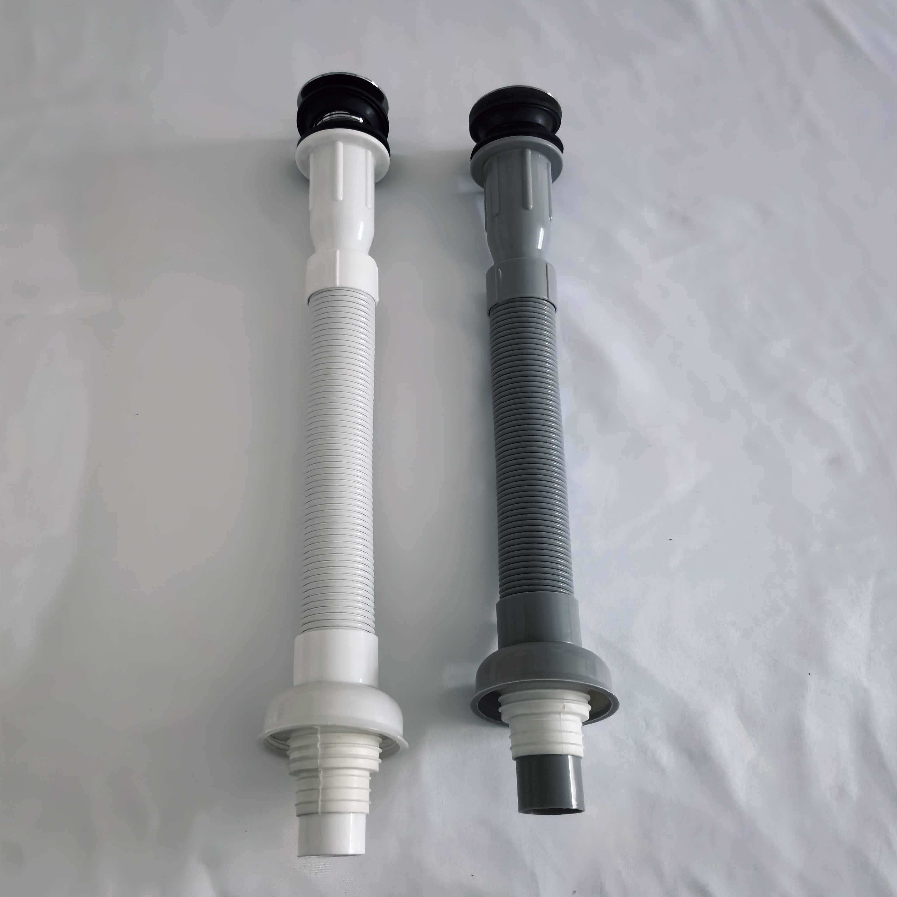 Extendable straight-through drainage pipe fittings