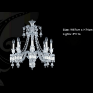 Silver luxurious candle crystal chandelier